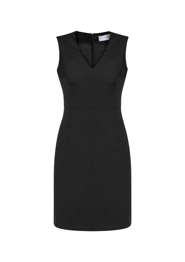 Comfort Wool Stretch Womens Sleeveless V-Neck Dress
