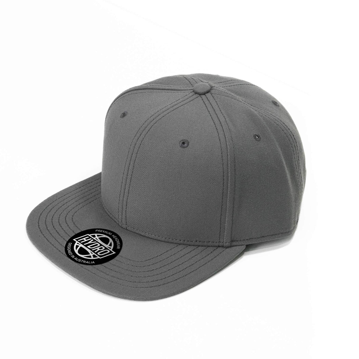 Clay 6 Panel Polyester Cap with Flat Visor