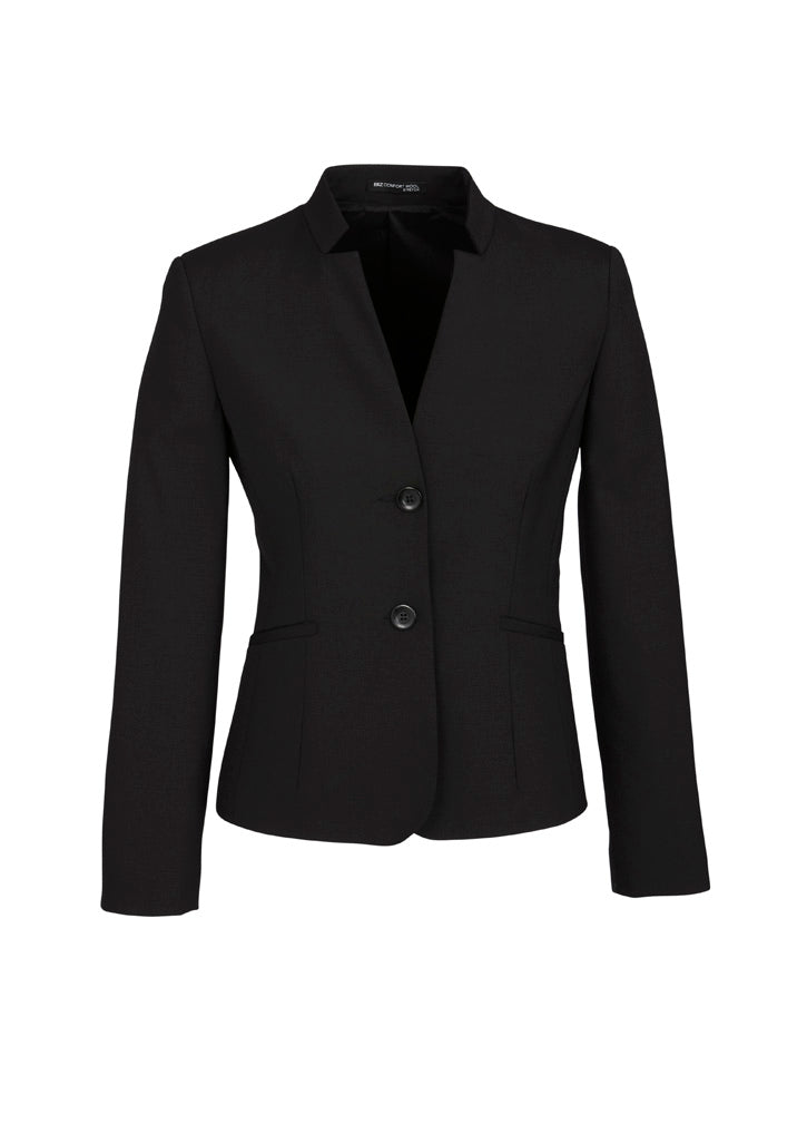 Comfort Wool Stretch Womens Short Jacket with Reverse Lapel