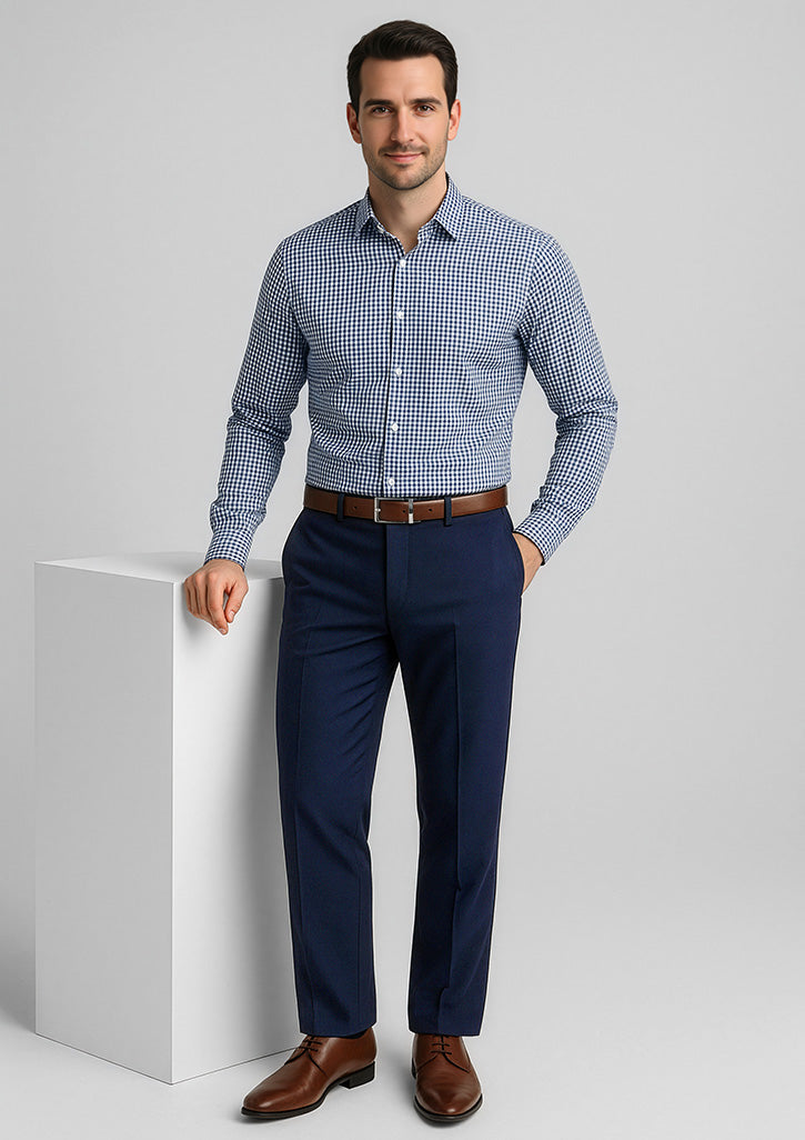Comfort Wool Stretch Mens Flat Front Pant