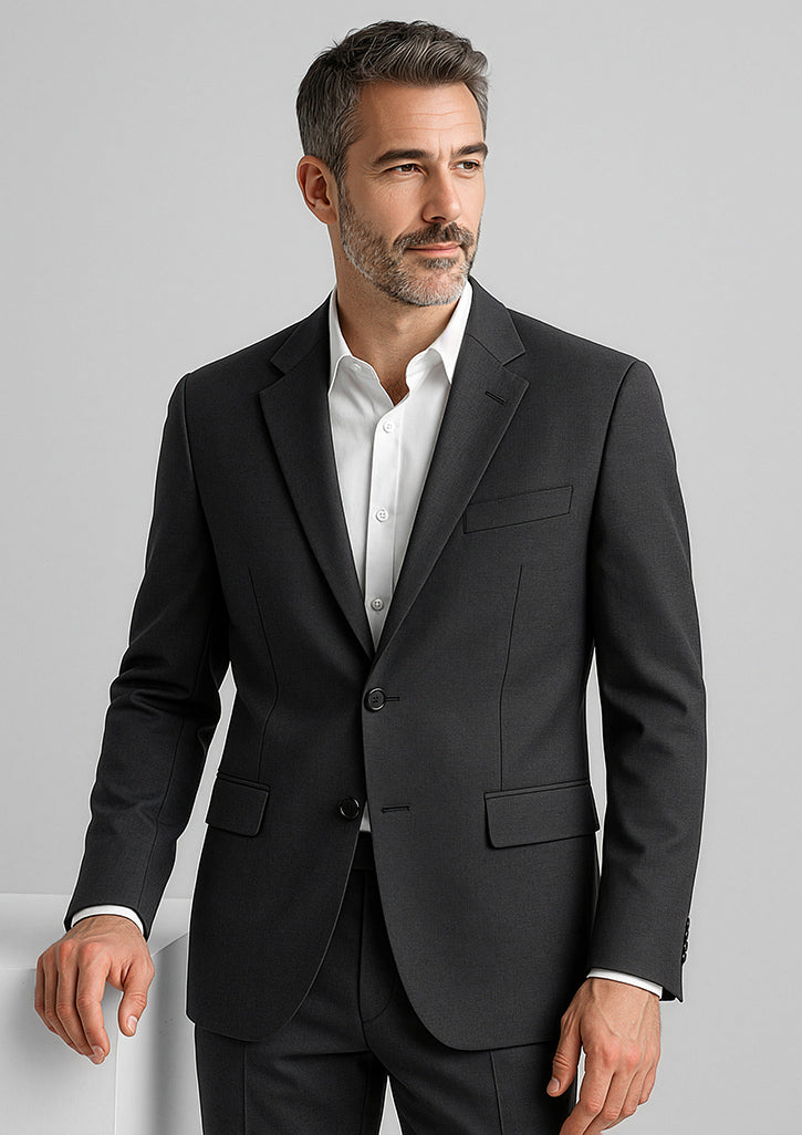 Comfort Wool Stretch Mens 2 Button Classic Jacket