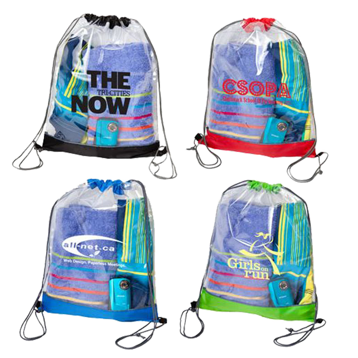 DUFB34 Clear PVC Drawstring Bag