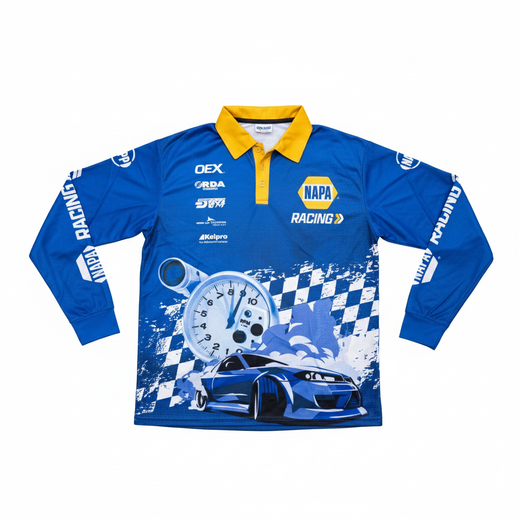 IGSF02 Men's Long Sleeve Polyester Sublimated Fishing Polo