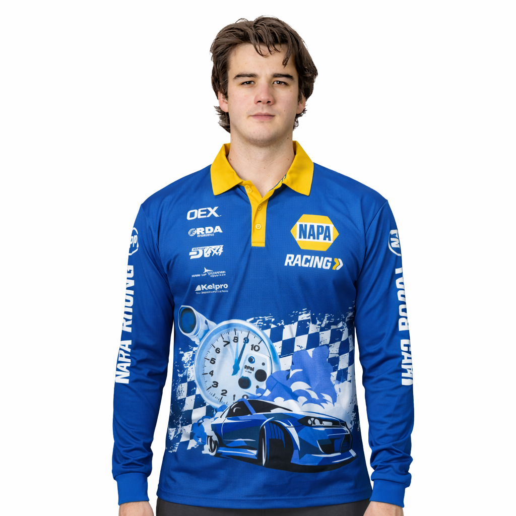 IGSF02 Men's Long Sleeve Polyester Sublimated Fishing Polo
