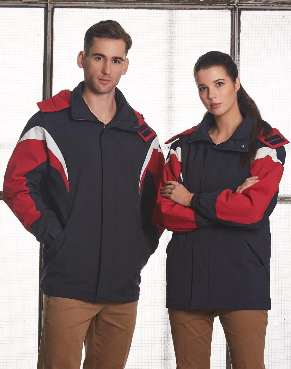 JK28 Bathurst Tri-Colour Jacket With Hood Unisex