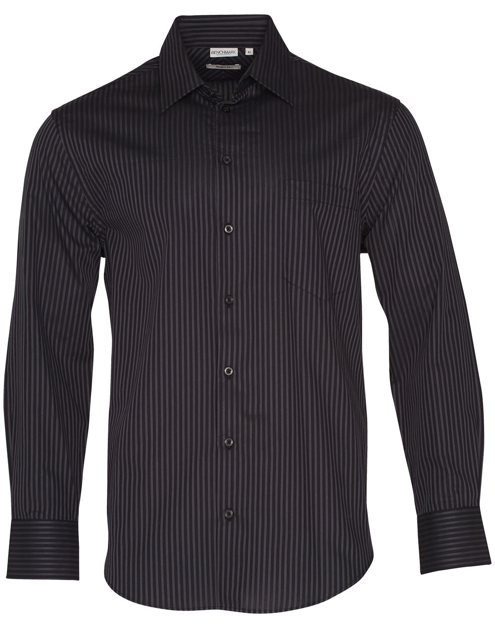 M7132 Men's Dobby Stripe Long Sleeve Shirt