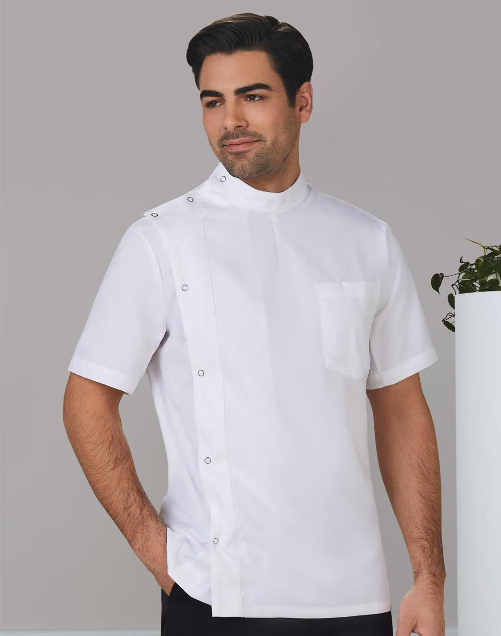 M7636 Men’s Stud Front Short Sleeve Jacket
