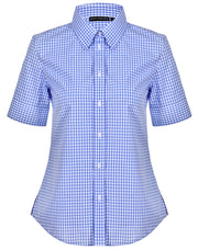 M8300S Ladies’ Gingham Check Short Sleeve Shirt