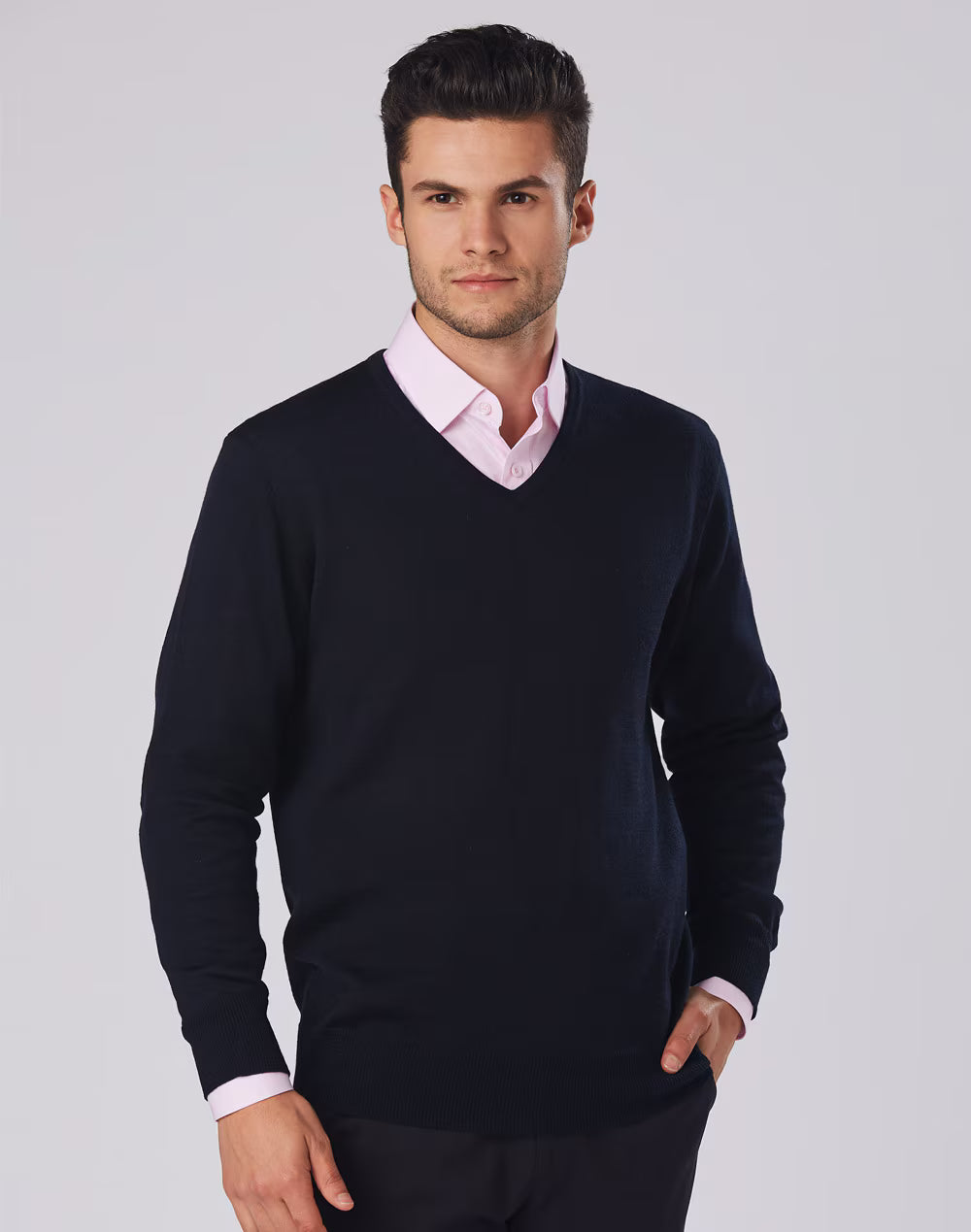 M9502 Men’s V-Neck Long Sleeves Jumper