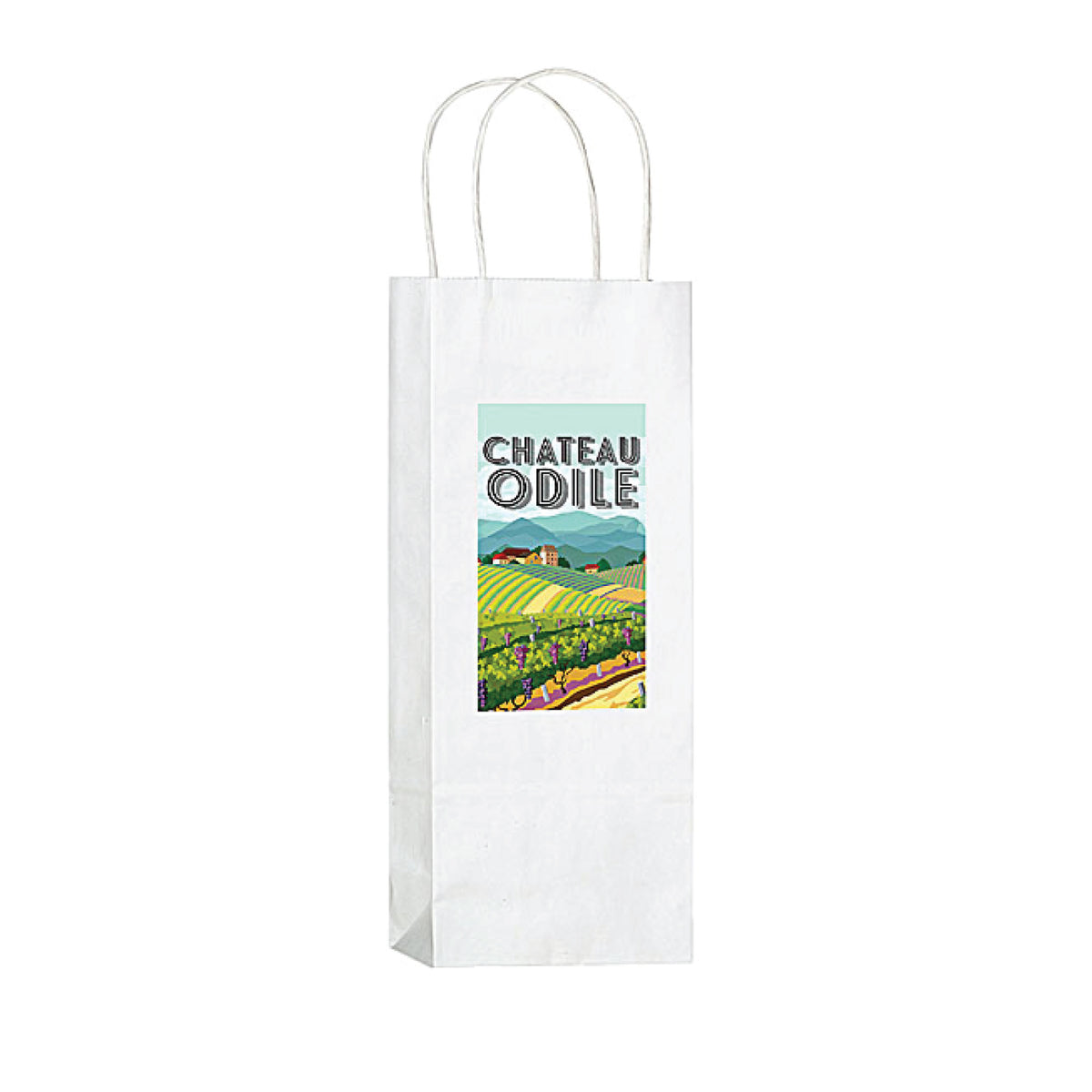 OCBAB112 1 Bottle White Kraft Paper Wine Tote