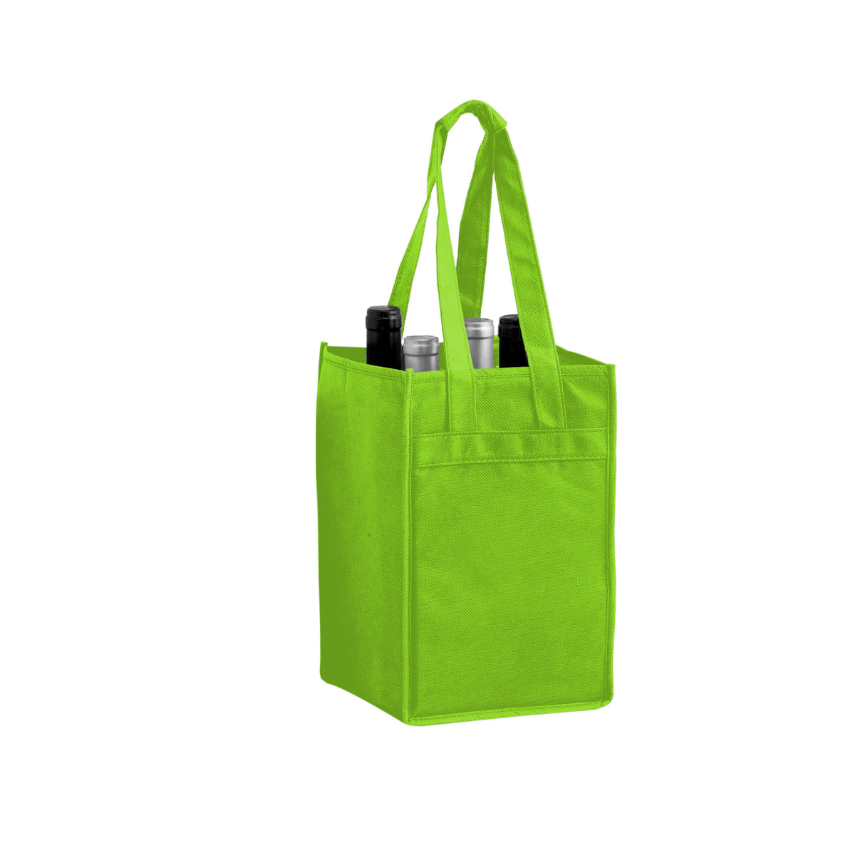 OCWINETOTE4 Non-Woven Polypropylene 4-Bottle Wine Tote Bag
