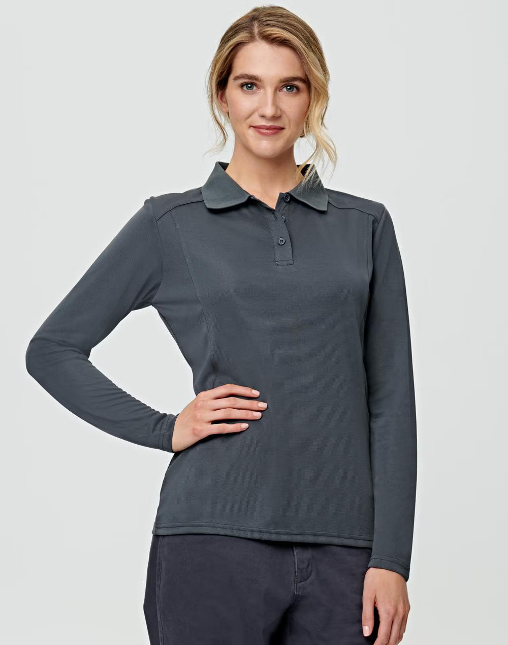 PS90 Lucky Bamboo Long Sleeve Polo Ladies