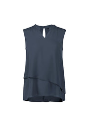 Seville Womens Sleeveless Layered Blouse