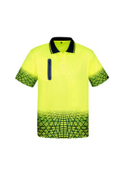 Mens Hi Vis Tracks Short Sleeve Polo