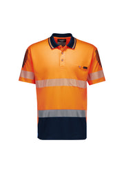 Mens Hi Vis Flux Segmented Tape Short Sleeve Polo